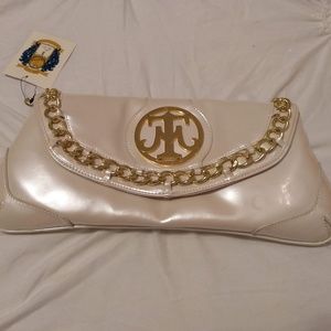 Pearl/Ivory Clutch with Gold Chain